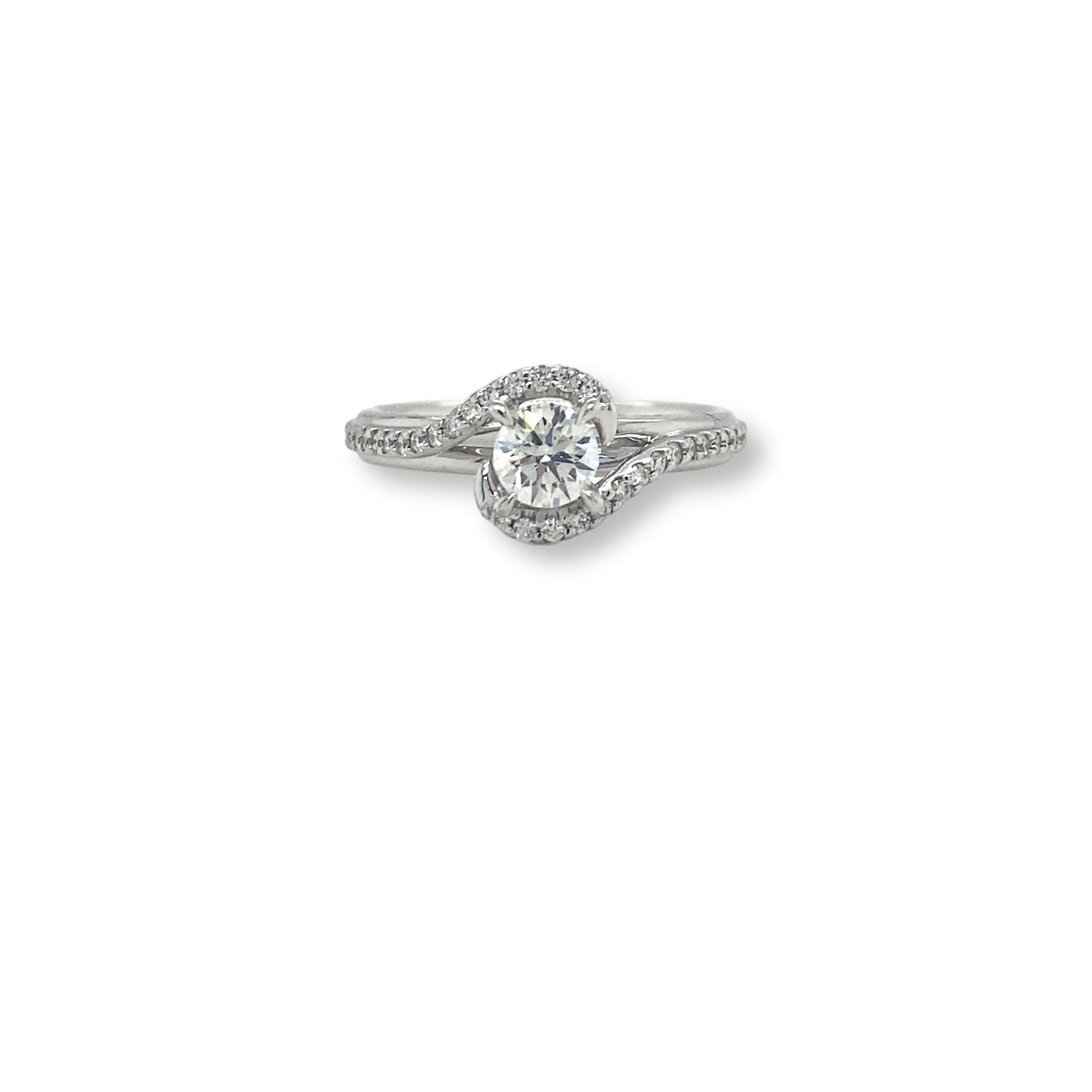 9ct diamond swirl engagement ring