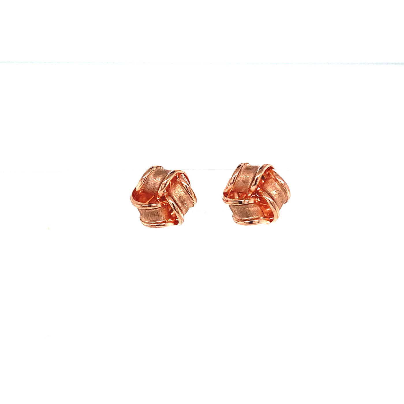 9ct rose gold knot studs