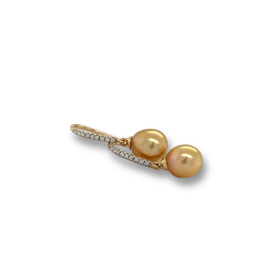 Gold South Sea pearl earrings