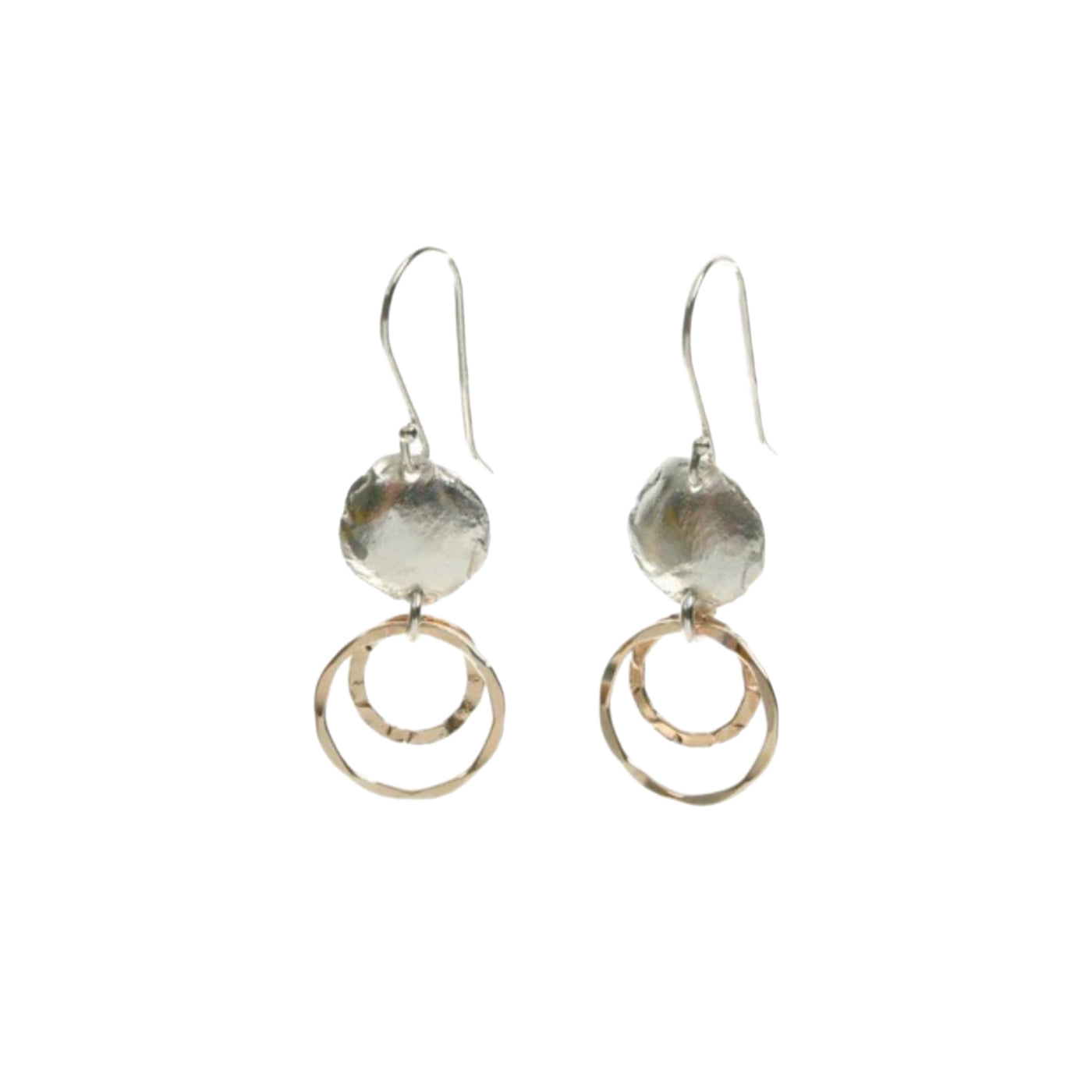 sterling silver and gold filled israeli drop earrings