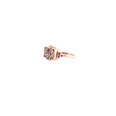 ROSE GOLD RUBY TREASURE CHEST RING