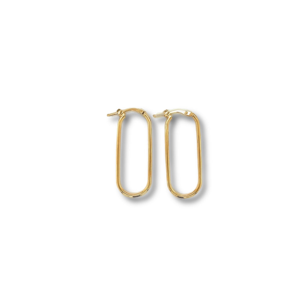 9ct Paperclip Hoops