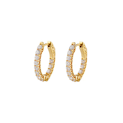 Gold plated CZ Hoops