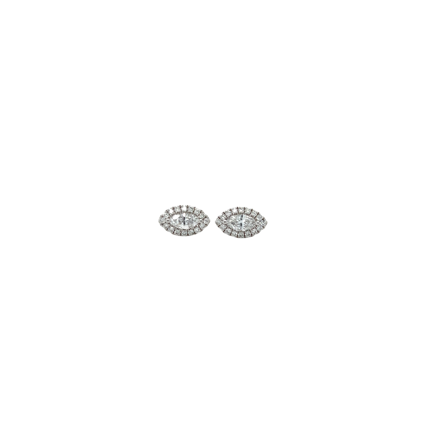 marquise halo diamond studs