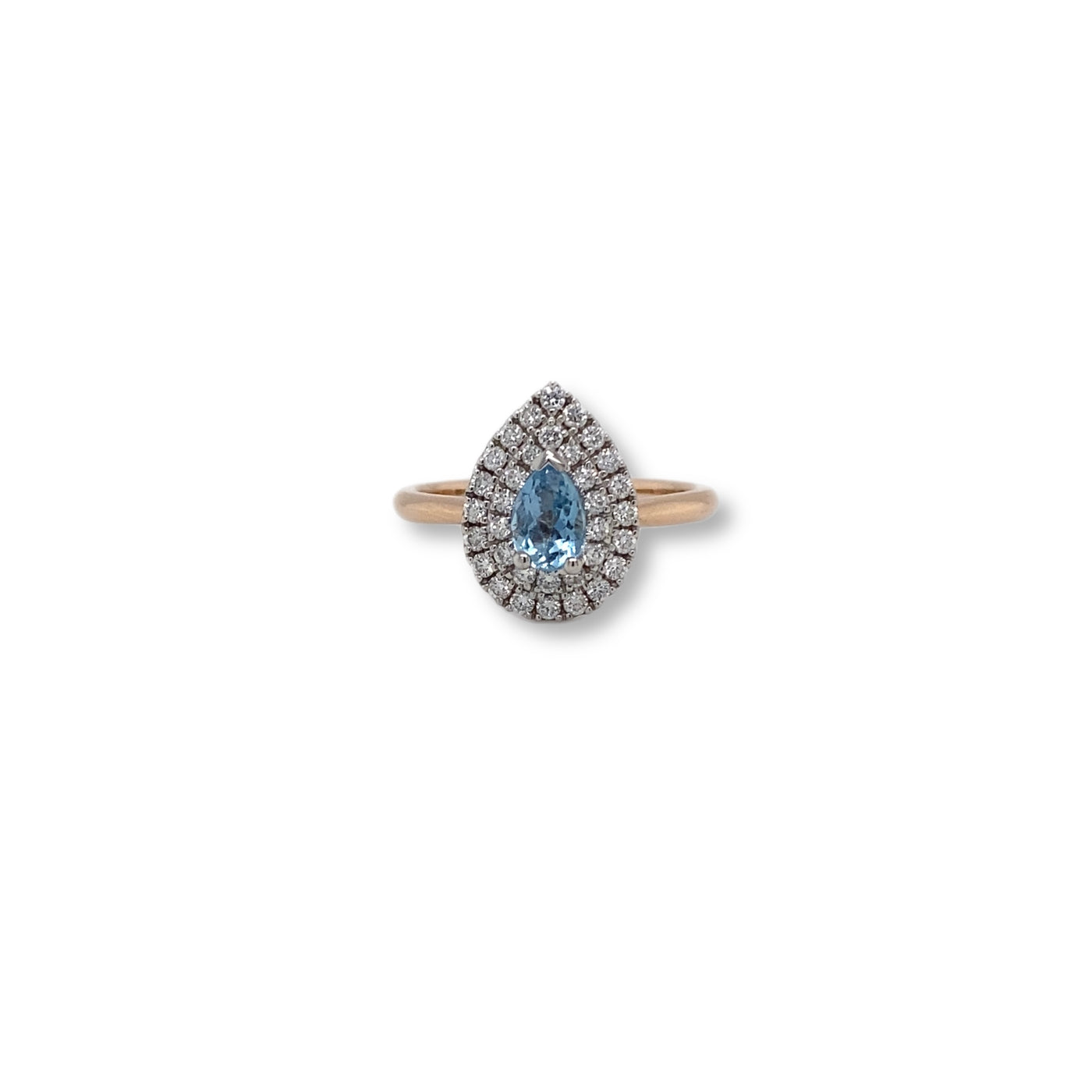 9ct Aquamarine Diamond Halo Ring