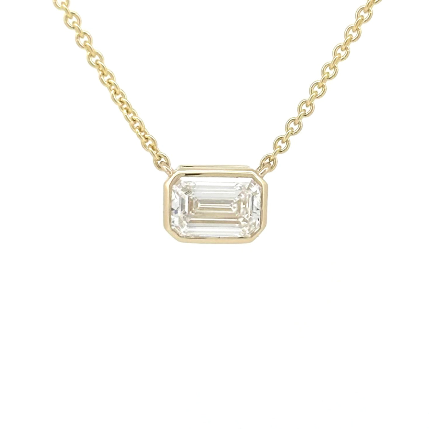 Emerald Cut Diamond Necklace
