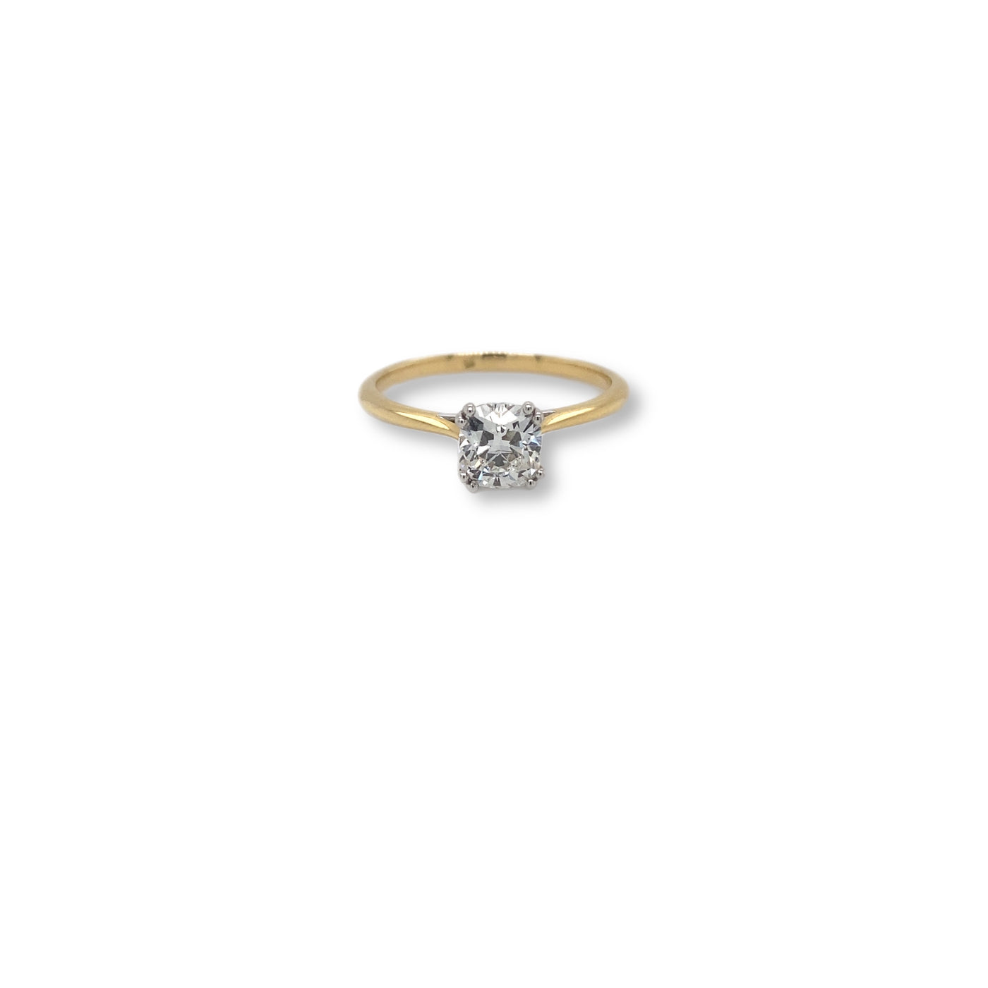Yellow Gold Cushion Cut Solitaire