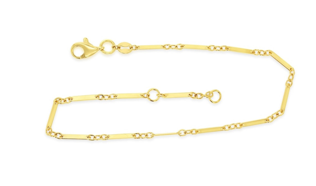 9ct gold bar anklet