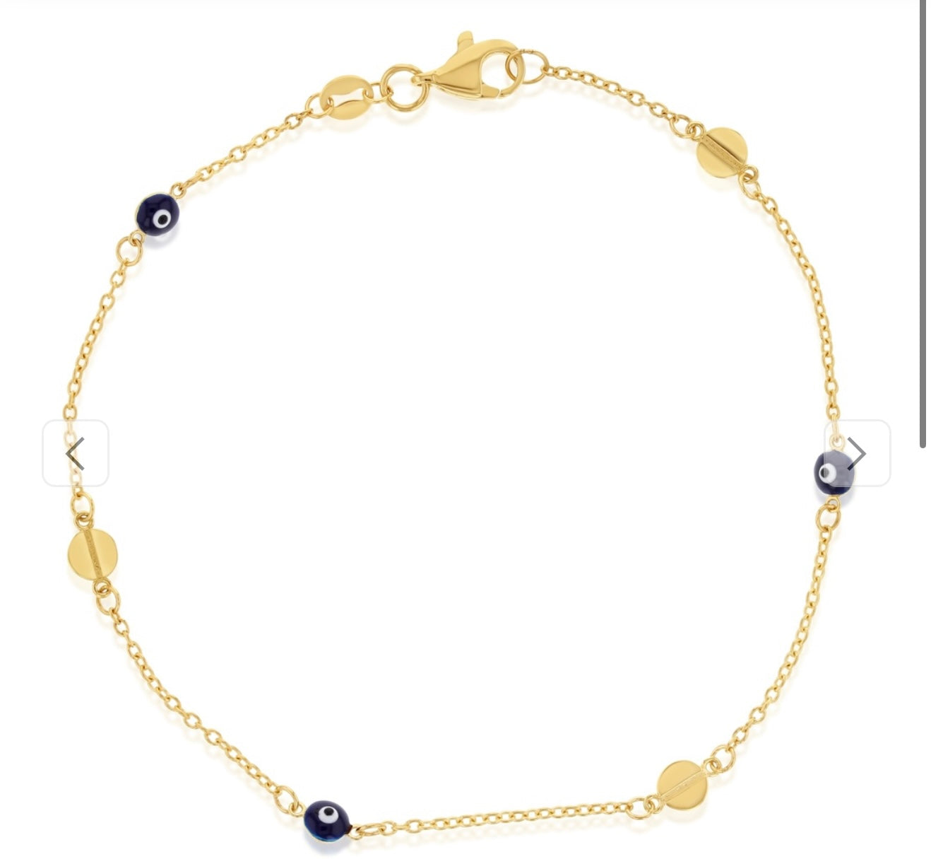9ct gold anklet (evil eye)