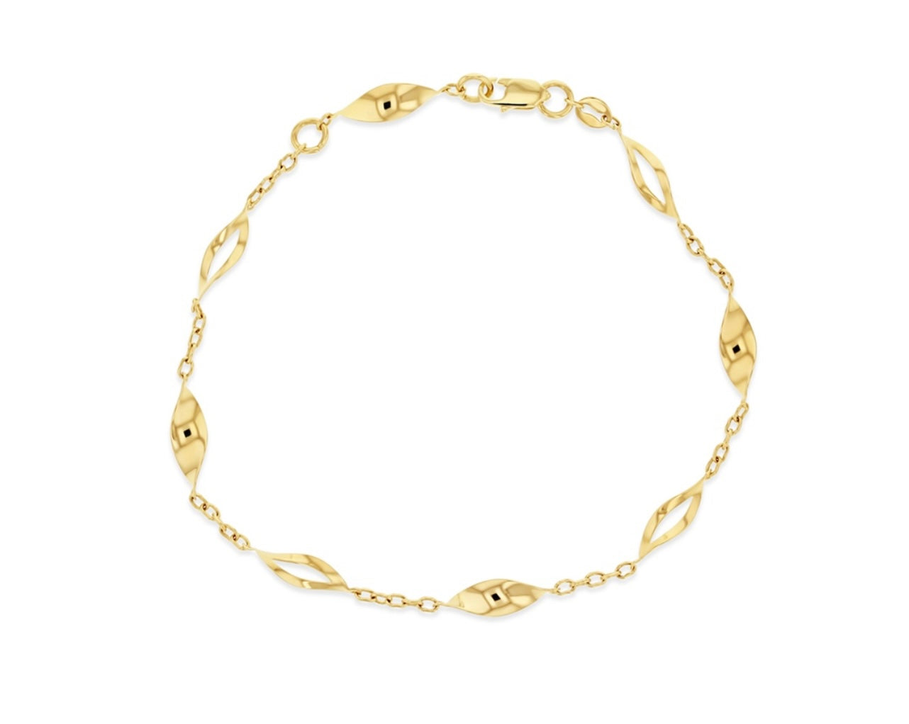 9ct gold anklet (fancy cut)