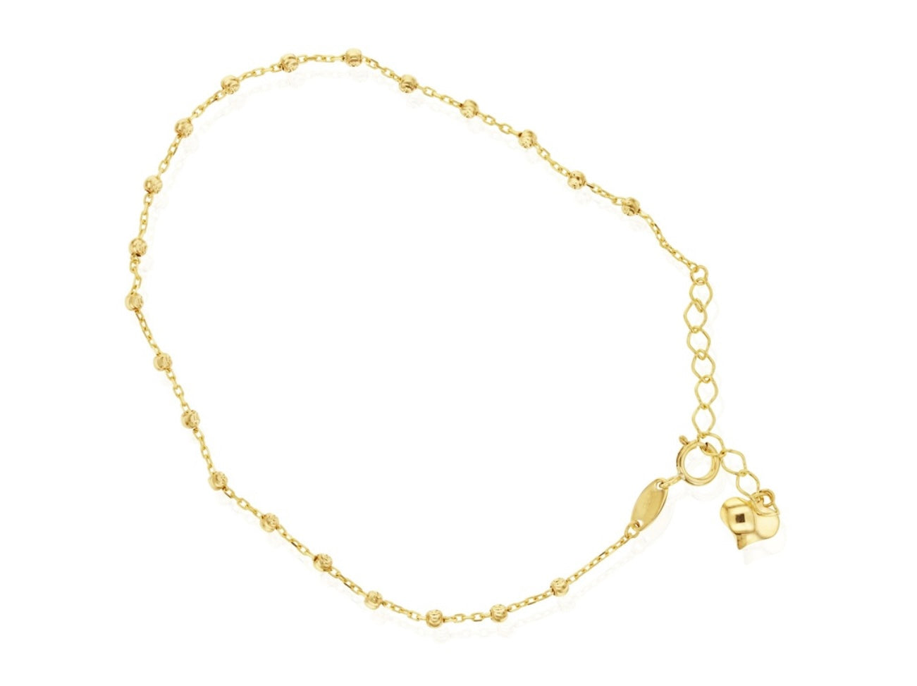 9ct gold anklet (bead)