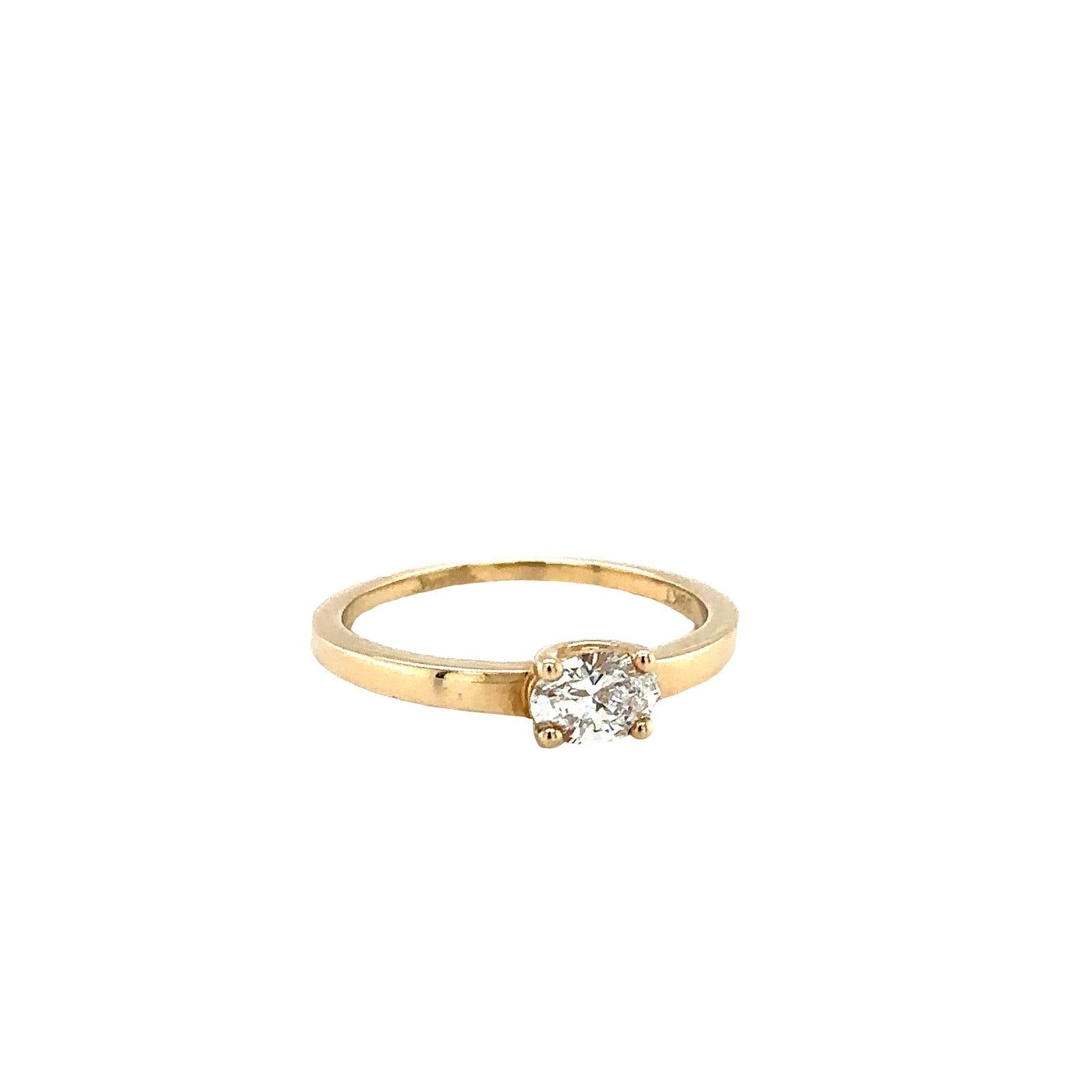 9ct yellow gold claw set diamond ring