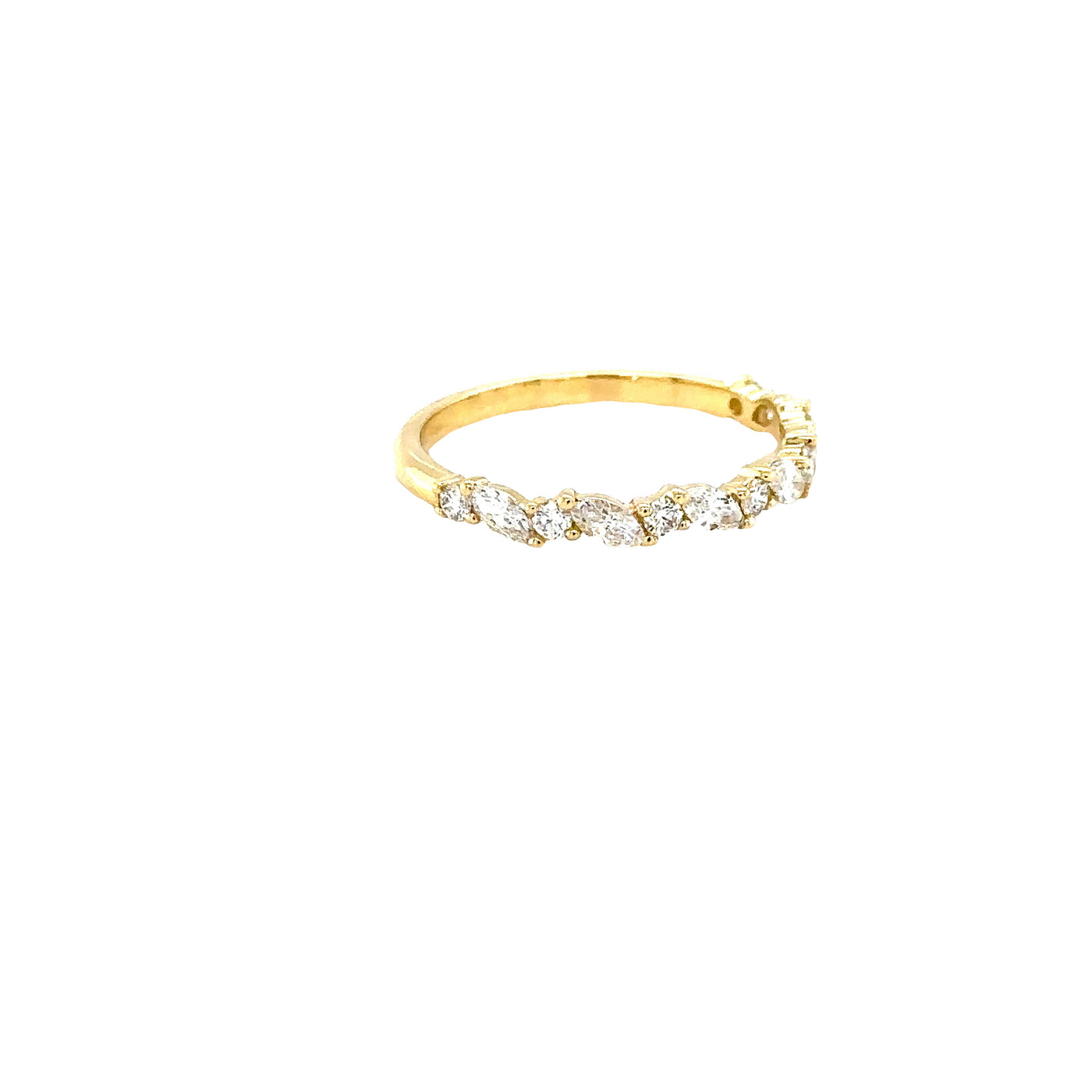 18ct Yellow Gold, 0.47ct marquis and round diamond band