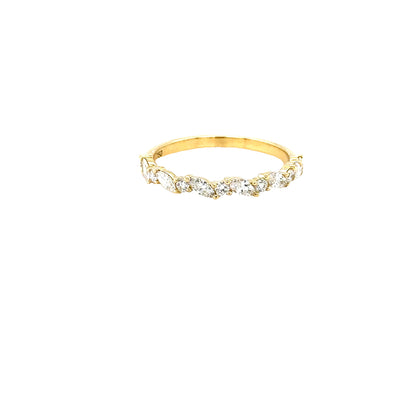 18ct Yellow Gold, 0.47ct marquis and round diamond band