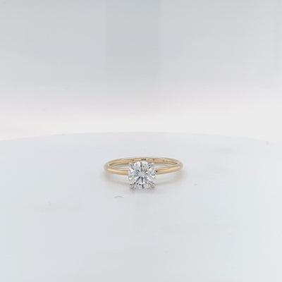 Yellow Gold Round Brilliant Cut Moissanite