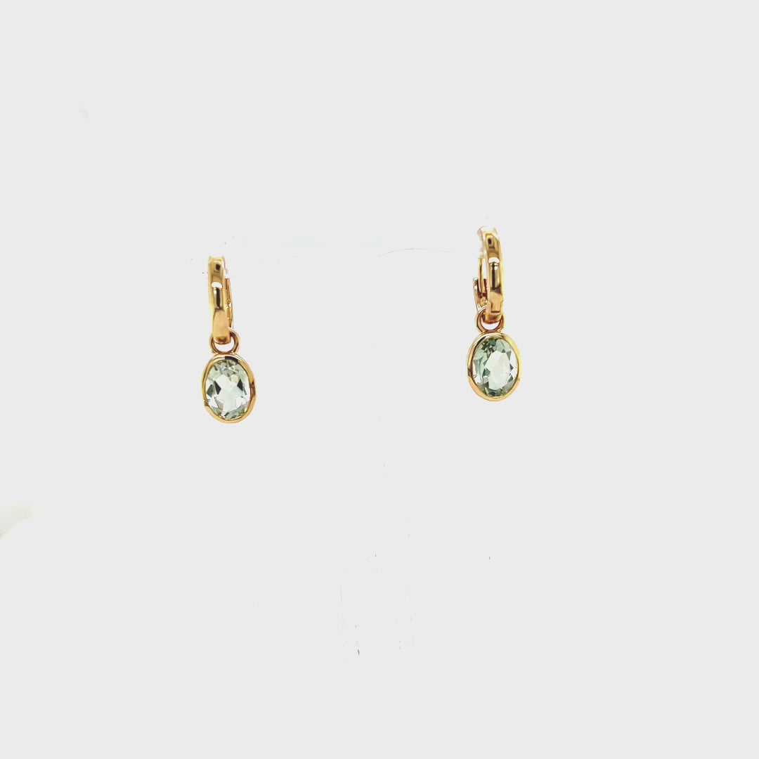 9ct Green Amethyst Huggies