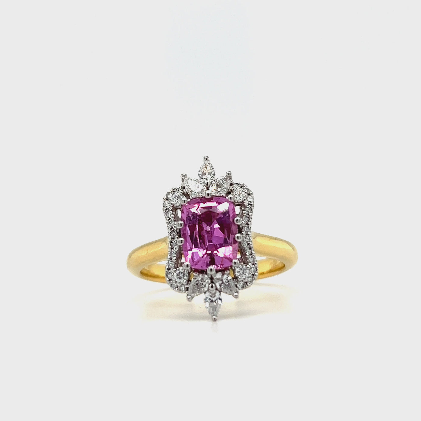 Pink Sapphire and Diamond Ring