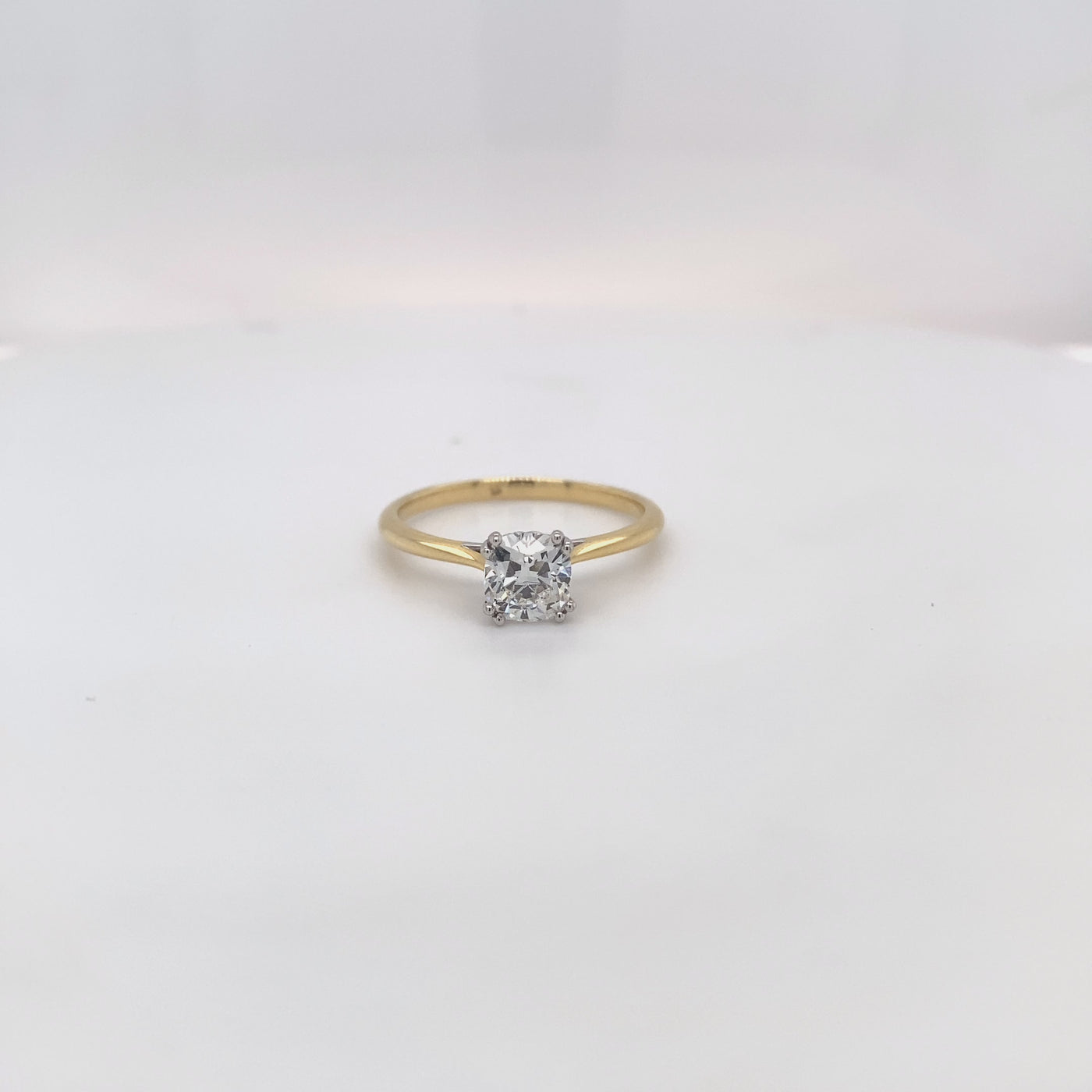 Yellow Gold Cushion Cut Solitaire