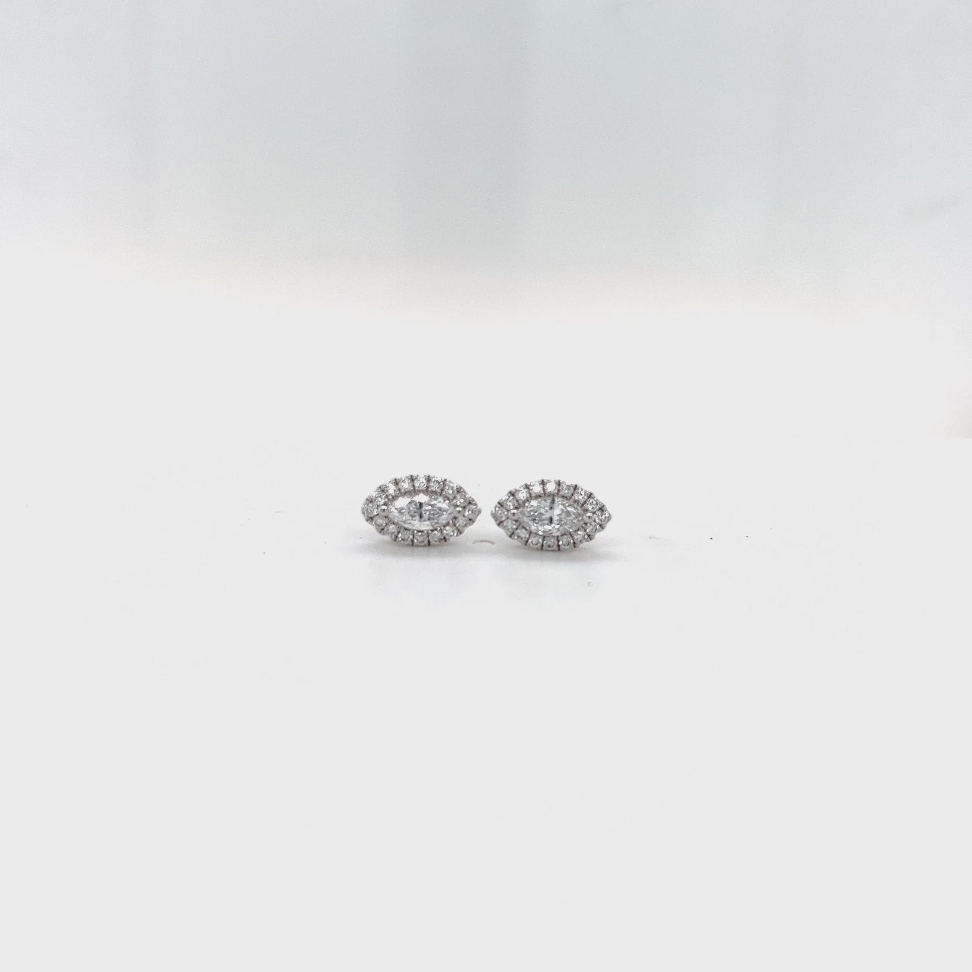 marquise diamond stud halo earring video