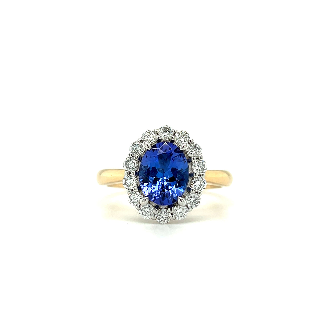 Tanzanite Diamond Halo Ring