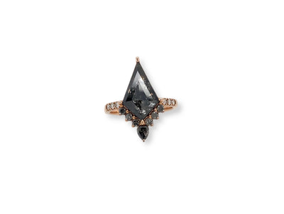 Salt & Pepper Kite Diamond Ring