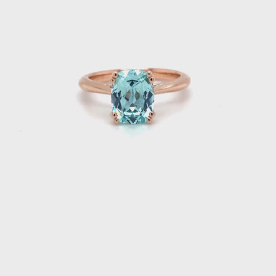 9ct rose gold cushion cut paraiba lab grown ring video