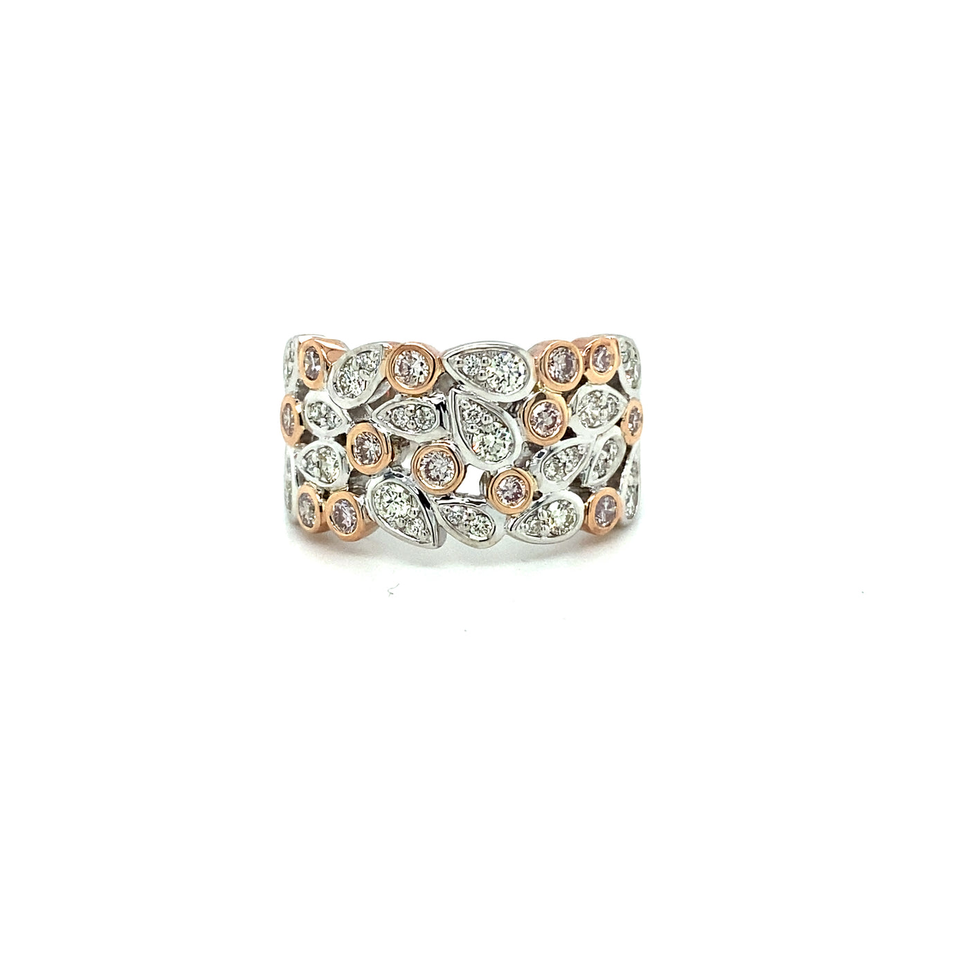 9ct two tone diamond dress ring .86ct