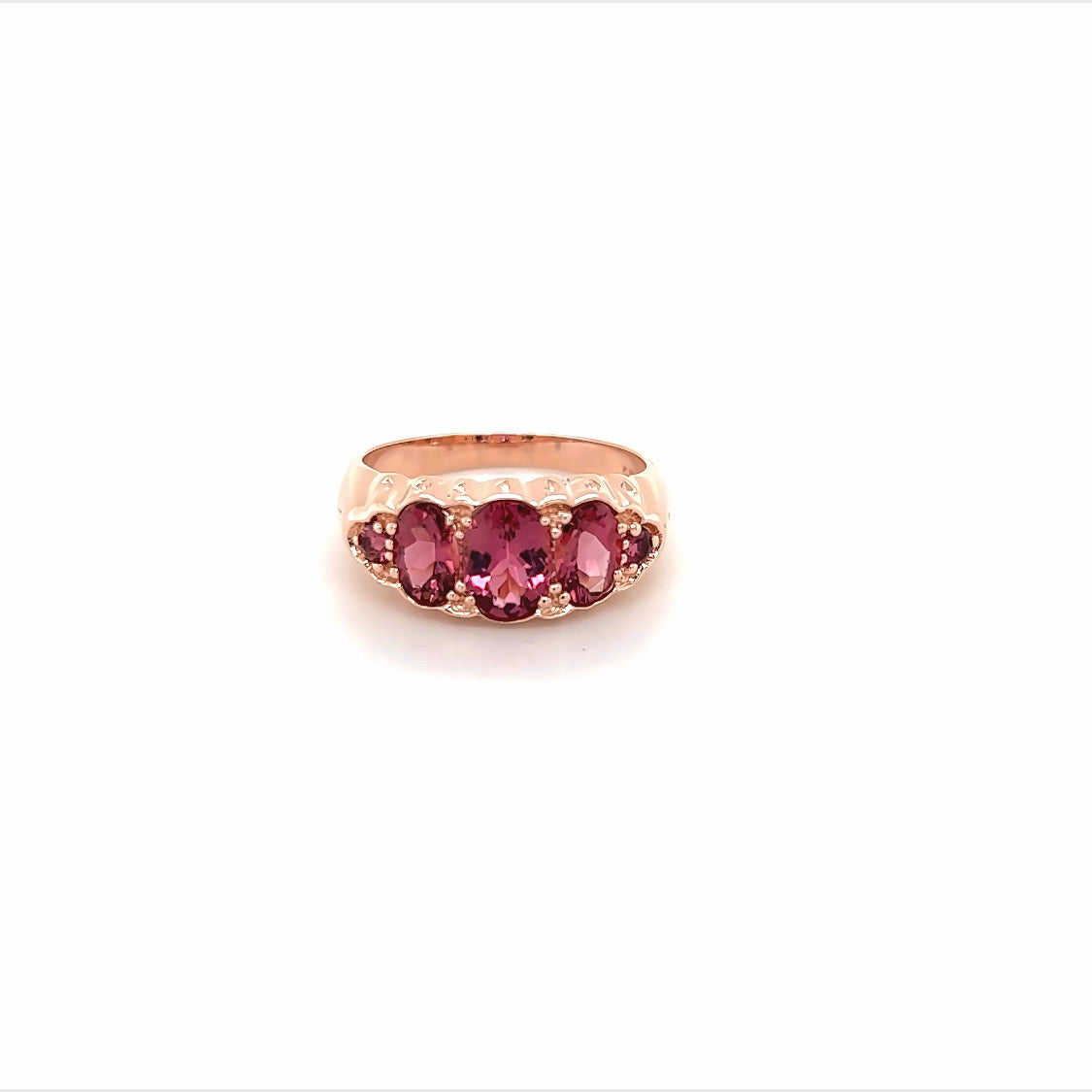 9ct pink tourmaline and diamond  dress ring