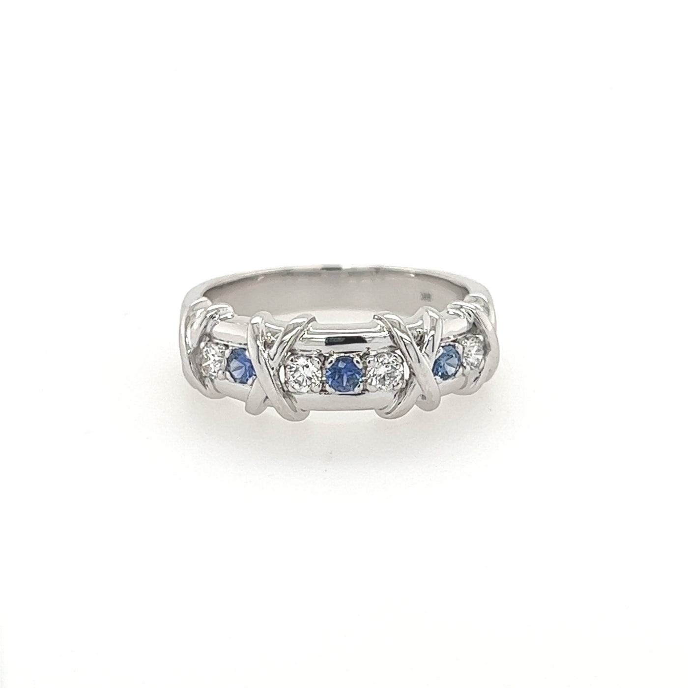 9ct diamond and ceylon sapphire dress ring