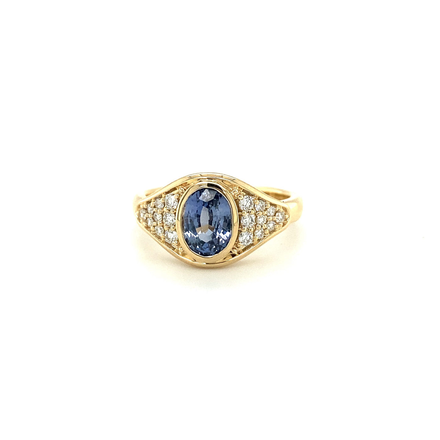9ct Diamond & Ceylon Sapphire Ring