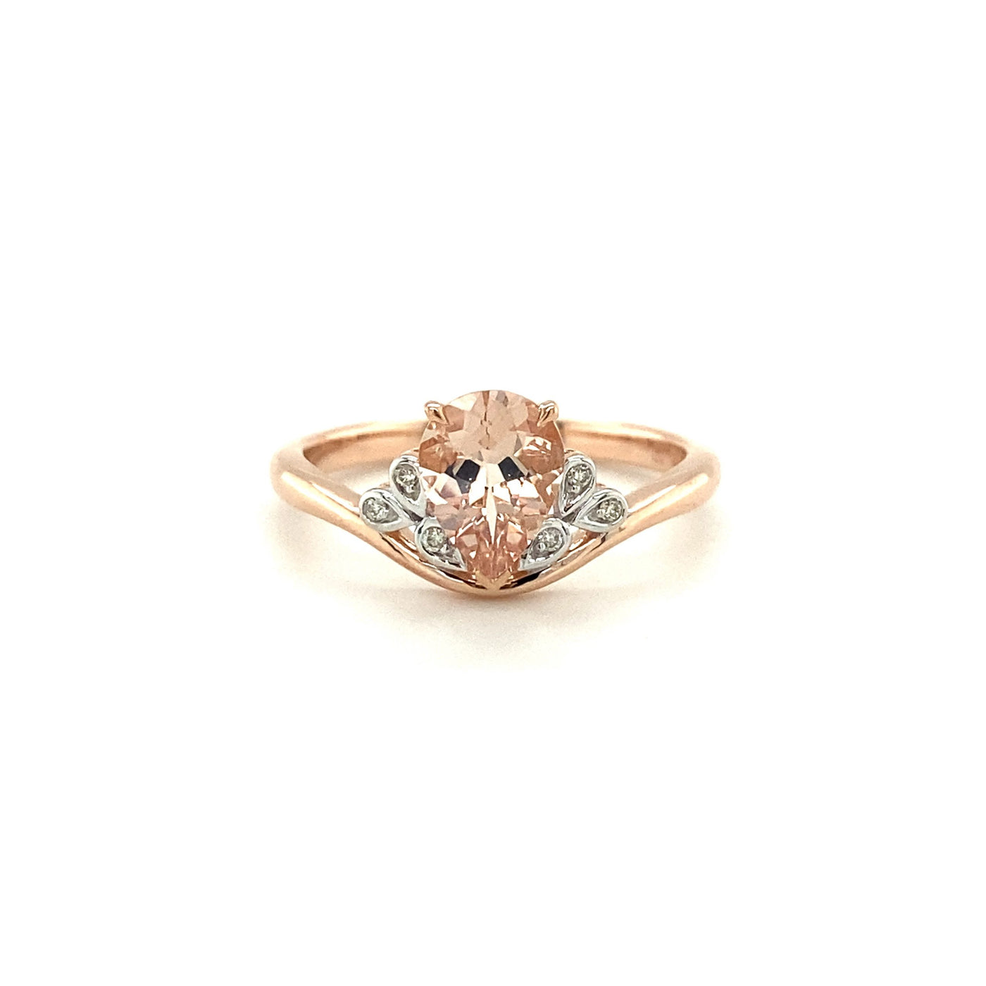 9ct morganite and diamond dress ring