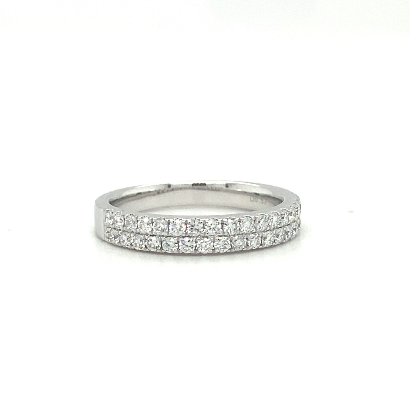 9ct double row diamond band white