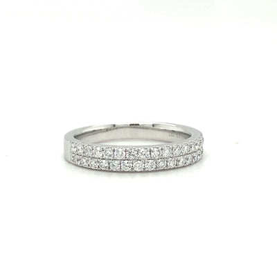 9ct double row diamond band white