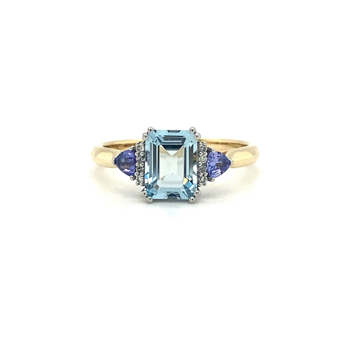 9ct Tanzanite & Aquamarine Dress Ring