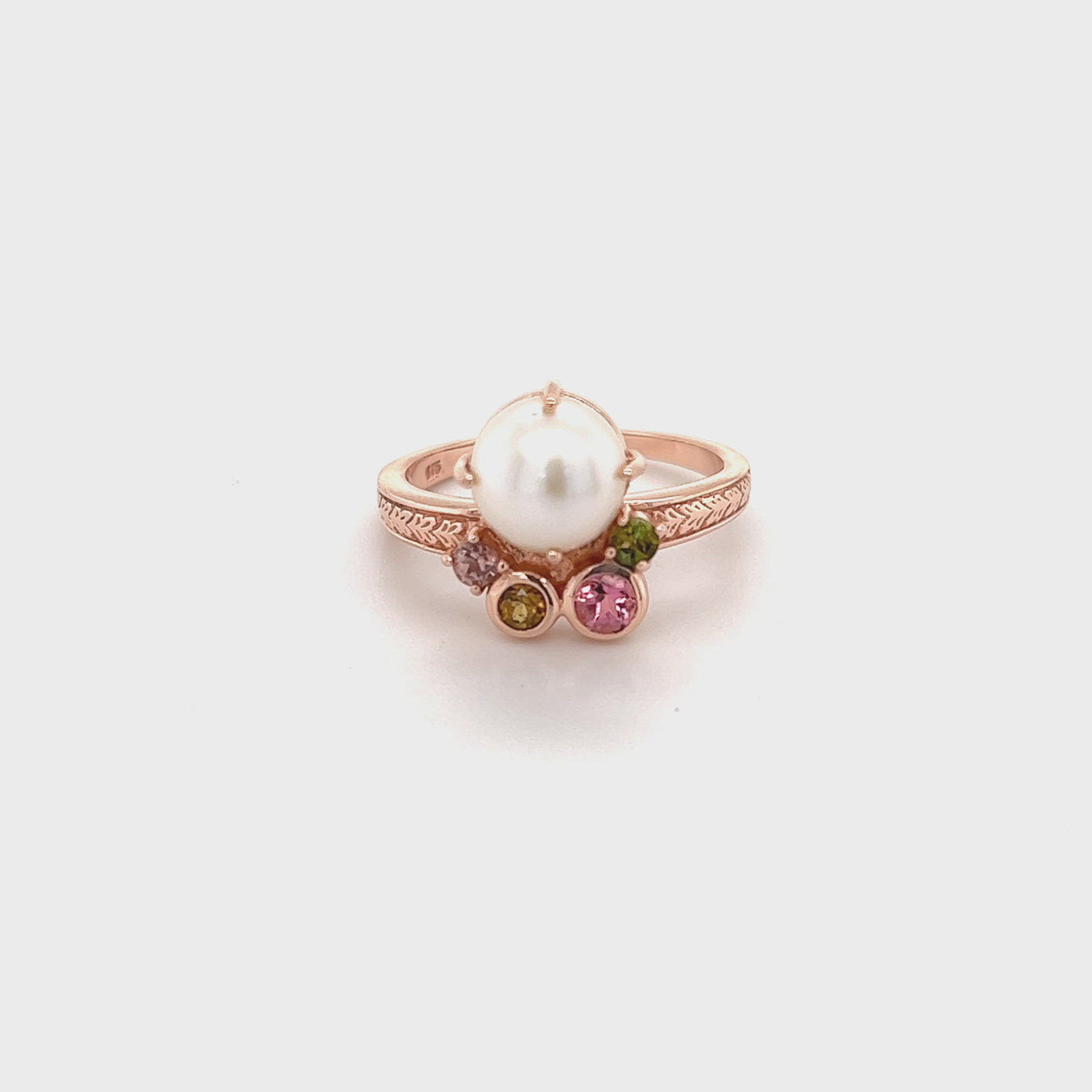 9ct pearl and gemstone dress ring video