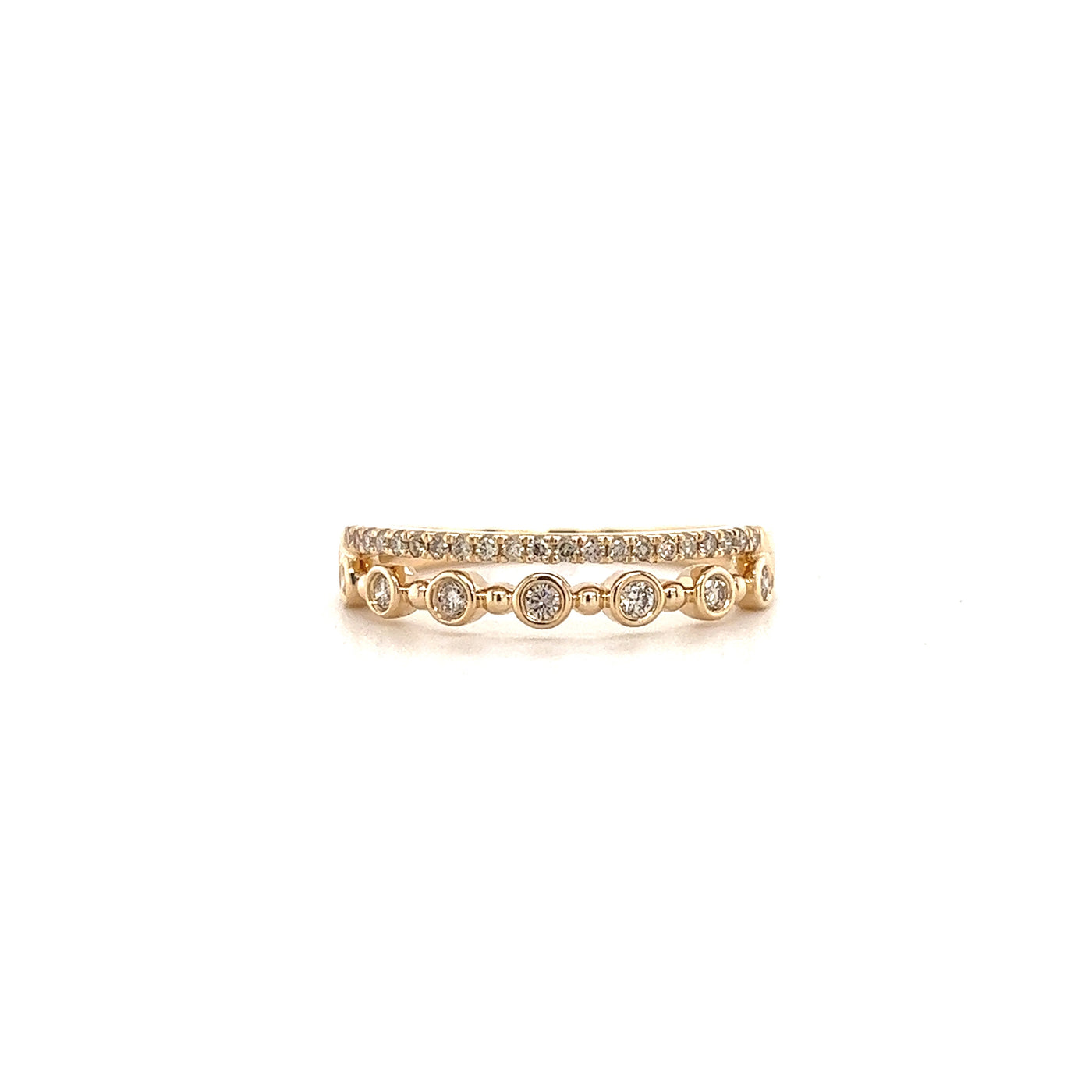 9ct gold double diamond stack featuring .25ct of diamonds