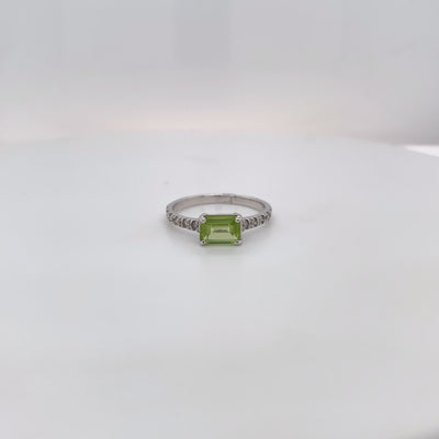 Peridot and Diamond Ring
