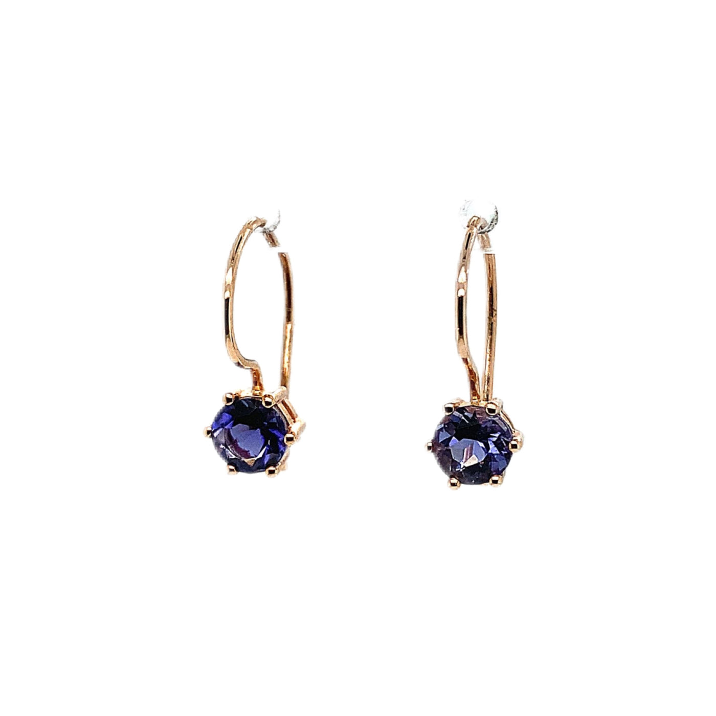 9ct iolite solitaire earrings