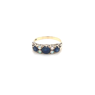 9ct opal and sapphire dress ring
