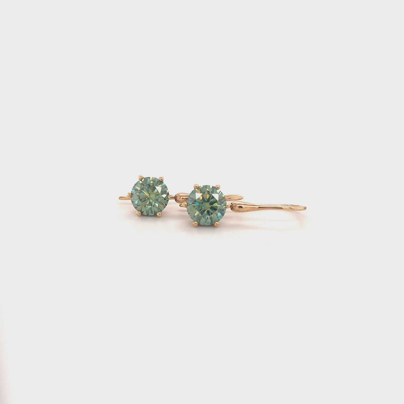 9ct seafoam moissanite drop earrings video