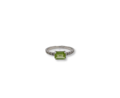 Peridot and Diamond Ring