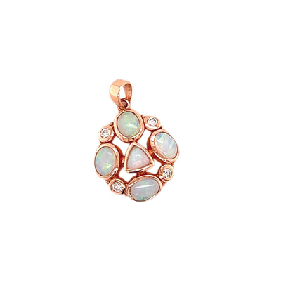 9ct multi stone opal pendant