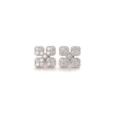 9ct clover shaped diamond studs