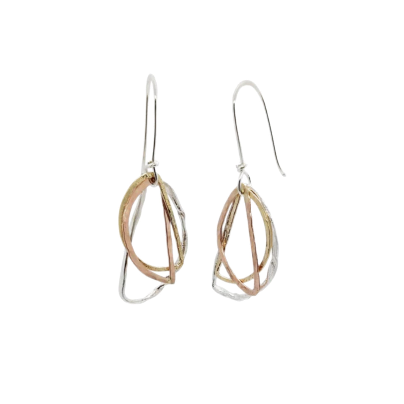 Sterling silver, gold filled handcrafted Israeli drop earrings 