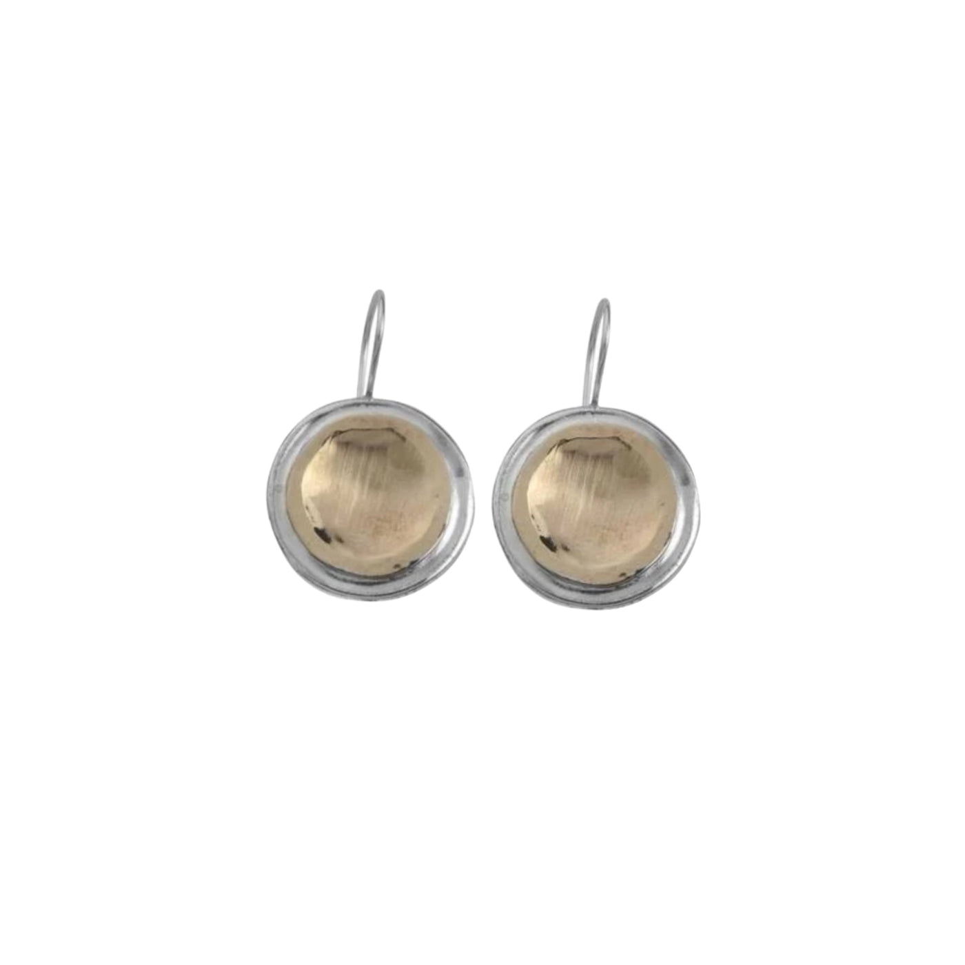 Sterling silver and 9ct yellow gold handcrafted Israeli drop earrings 