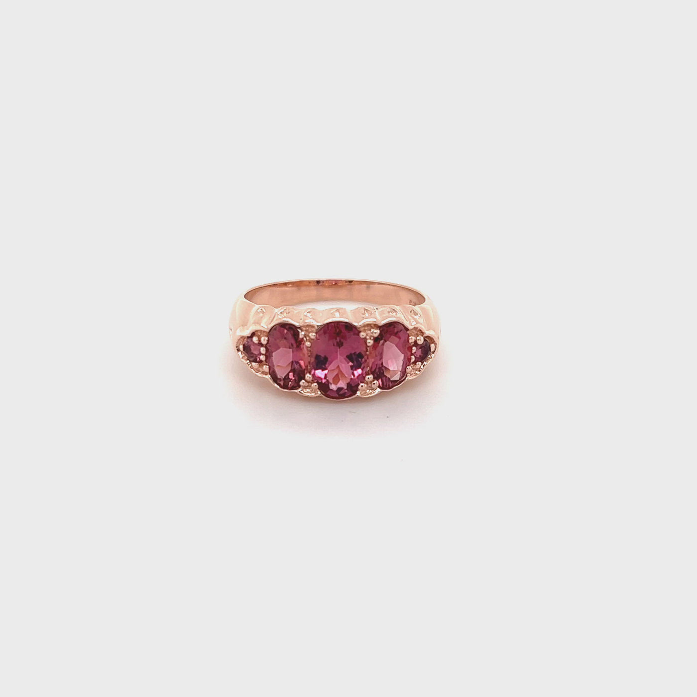 9ct pink tourmaline and diamond  dress ring video