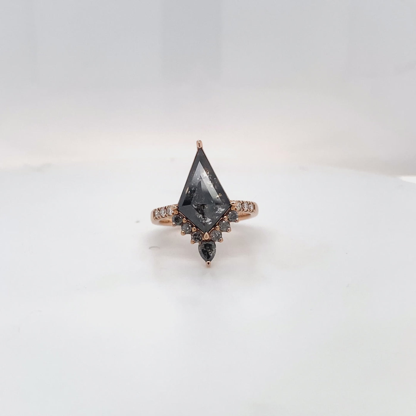 Salt & Pepper Kite Diamond Ring