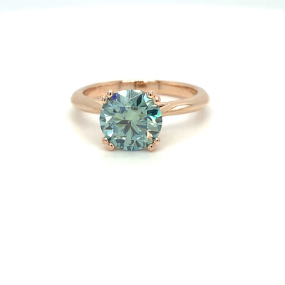 9ct rose gold seafoam moissanite ring