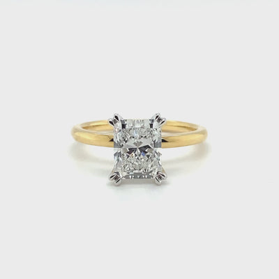 18ct radiant cut solitaire ring 2.75ct rotating