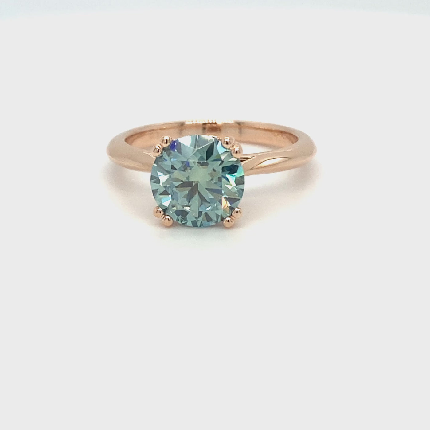 9ct rose gold seafoam moissanite dress ring video